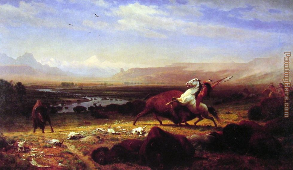 The Last of the Buffalo painting - Albert Bierstadt The Last of the Buffalo art painting